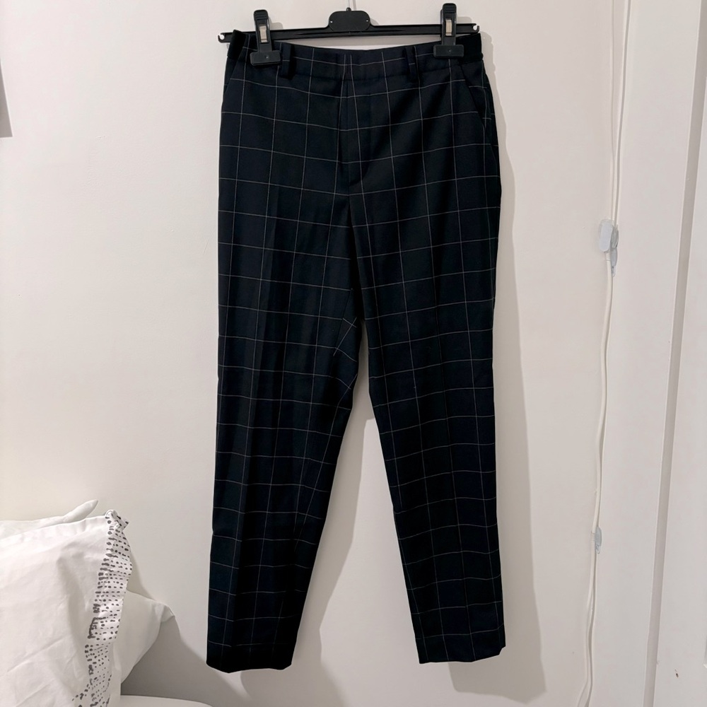 UNIQLO STRAIGHT LEG WINDOWPANE DRESS PANTS